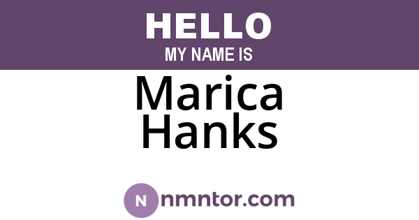 Marica Hanks