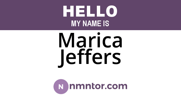 Marica Jeffers