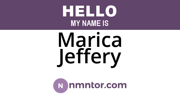 Marica Jeffery