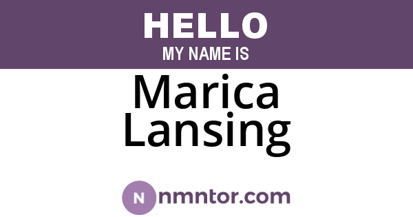 Marica Lansing