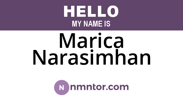 Marica Narasimhan