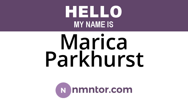 Marica Parkhurst