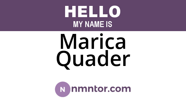 Marica Quader
