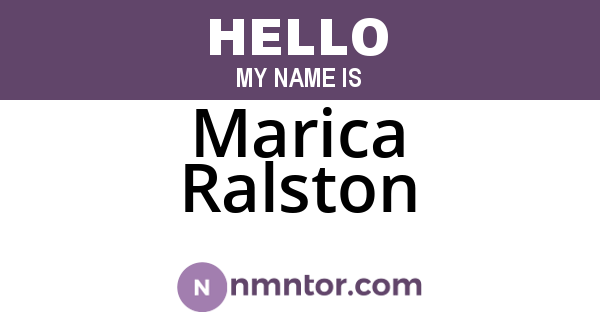 Marica Ralston
