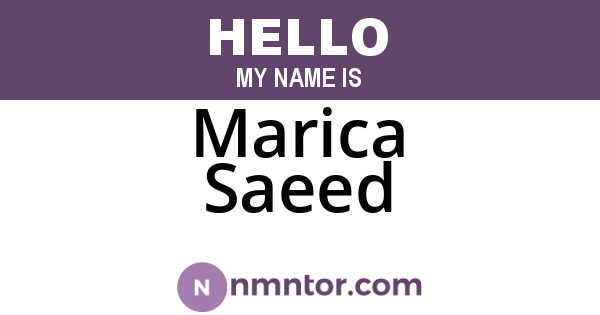 Marica Saeed