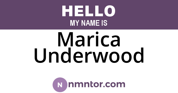 Marica Underwood