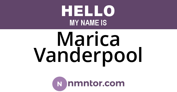 Marica Vanderpool