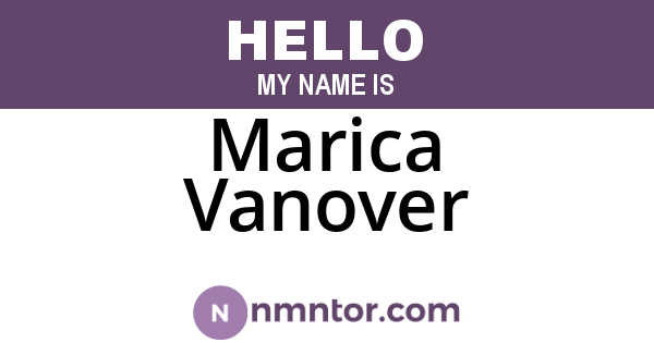 Marica Vanover