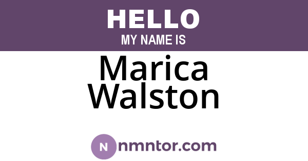 Marica Walston