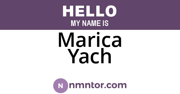 Marica Yach