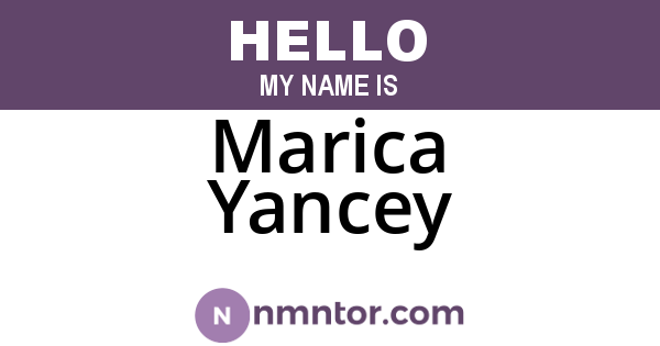 Marica Yancey