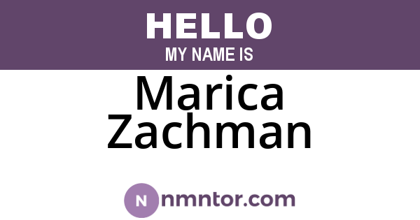 Marica Zachman