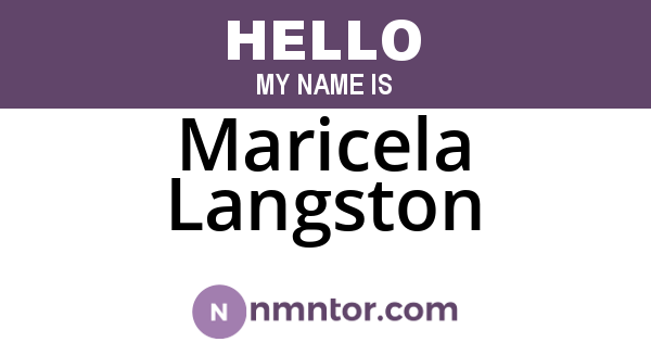 Maricela Langston
