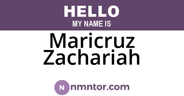 Maricruz Zachariah