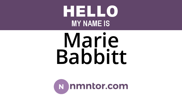 Marie Babbitt