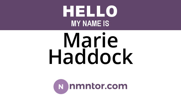 Marie Haddock