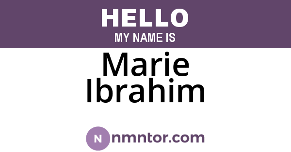 Marie Ibrahim