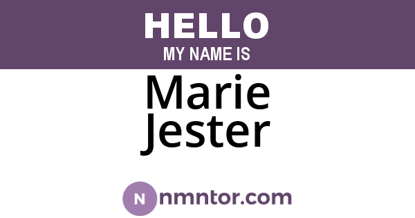 Marie Jester