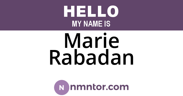 Marie Rabadan