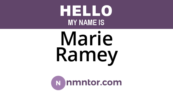 Marie Ramey