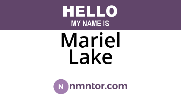 Mariel Lake
