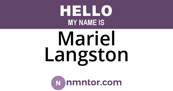 Mariel Langston
