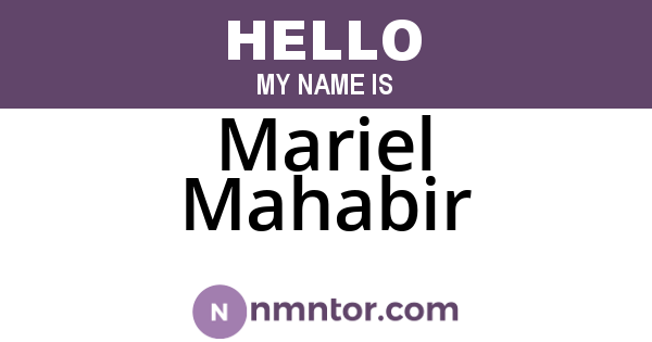 Mariel Mahabir
