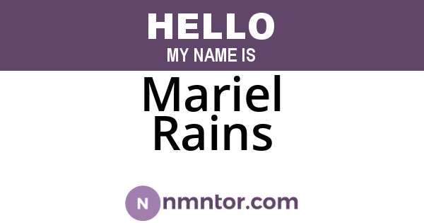 Mariel Rains