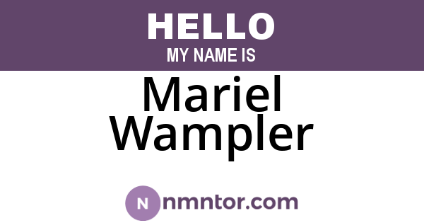 Mariel Wampler