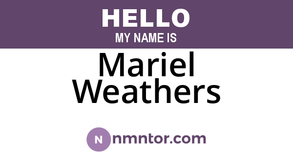 Mariel Weathers
