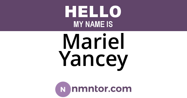 Mariel Yancey