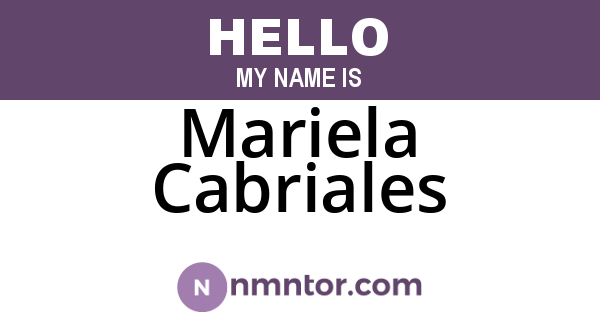 Mariela Cabriales