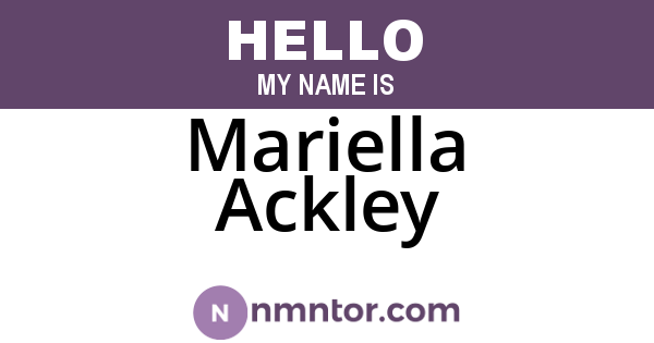 Mariella Ackley