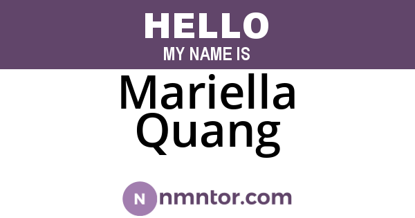 Mariella Quang
