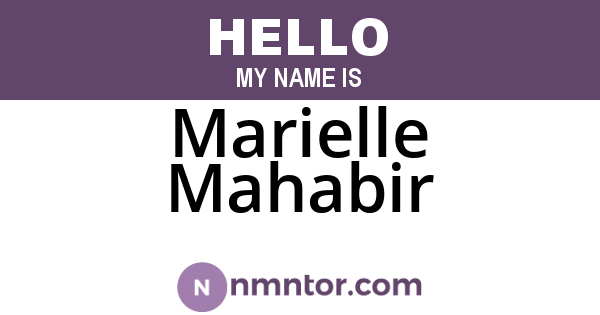 Marielle Mahabir