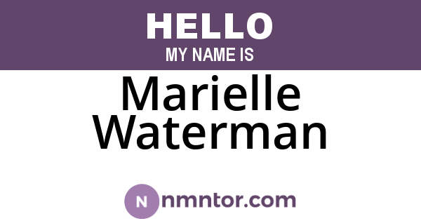 Marielle Waterman