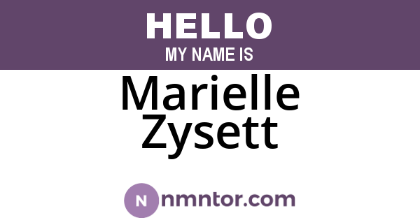 Marielle Zysett