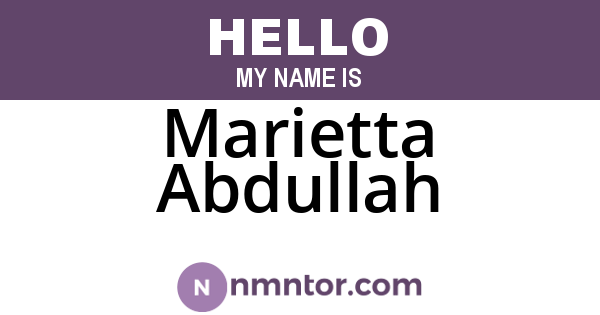 Marietta Abdullah