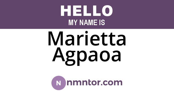 Marietta Agpaoa