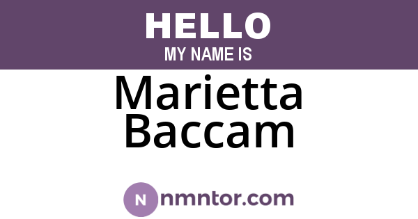 Marietta Baccam