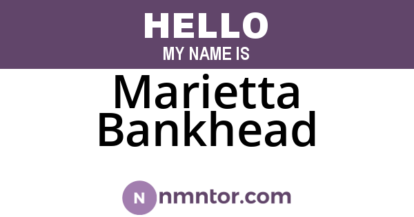 Marietta Bankhead