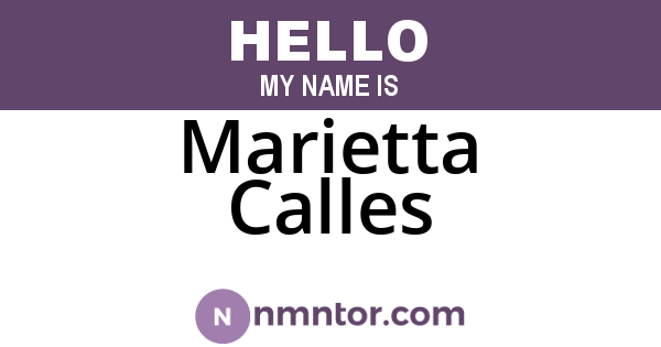 Marietta Calles