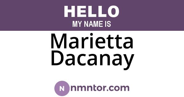 Marietta Dacanay