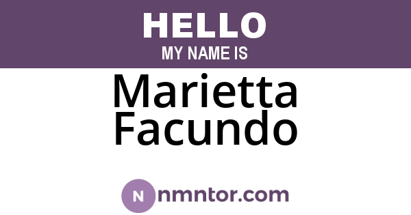 Marietta Facundo