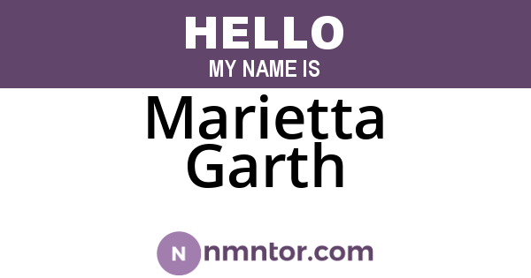 Marietta Garth