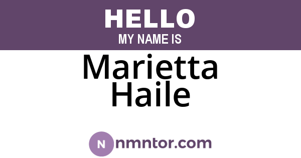 Marietta Haile