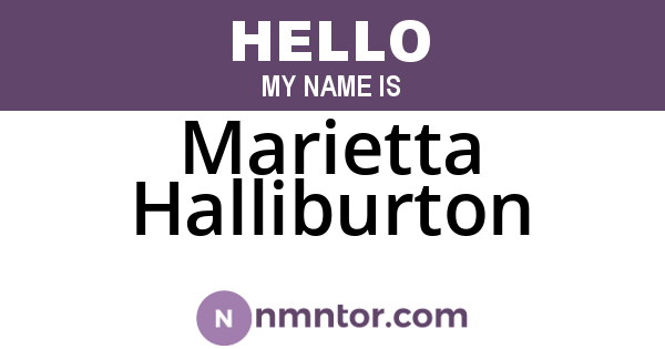 Marietta Halliburton