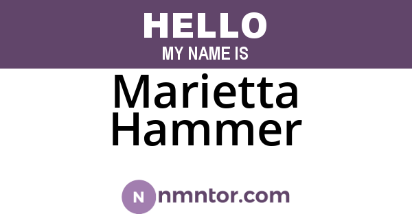 Marietta Hammer