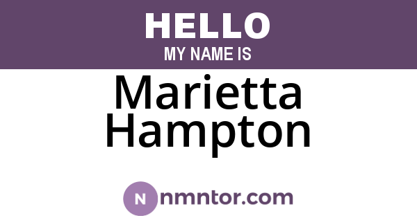 Marietta Hampton