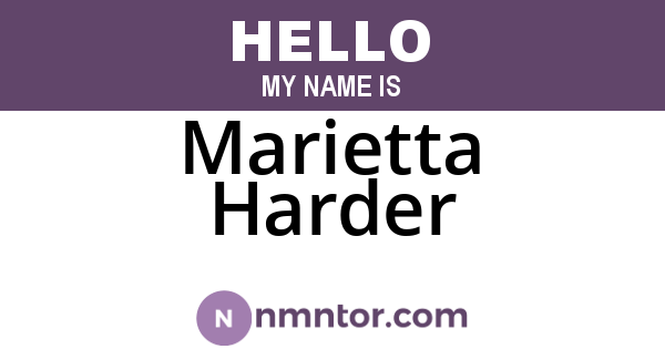 Marietta Harder